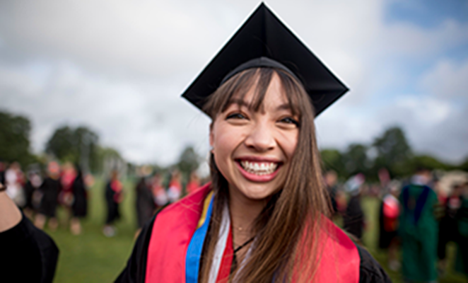 Female Chico State graduate smiling